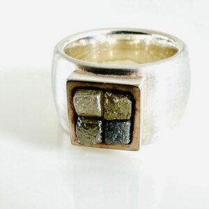 Ring Silber 925/- Silber mit Rohdiamanten Handarbeit