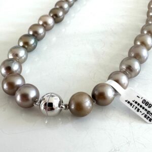 Süßwasser Perlenkette mit Magnet Silber Schloss