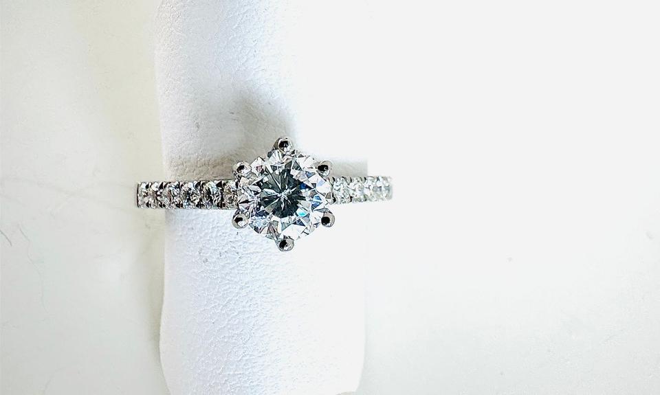 Ring 750/- Weißgold mit Brillianten 1,32 ct mit Expertise – Bild 11