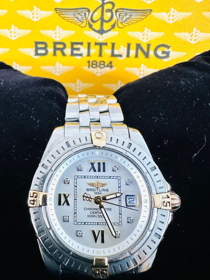 Breitling Uhr Stahl/Gold mit Brilliantzifferblatt – Bild 10