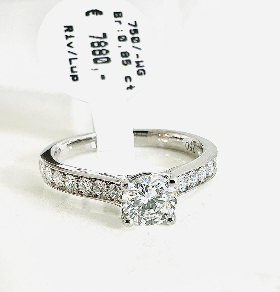 Ring 750/- Weißgold mit Brillianten 0,85 ct mit Expertise – Bild 4