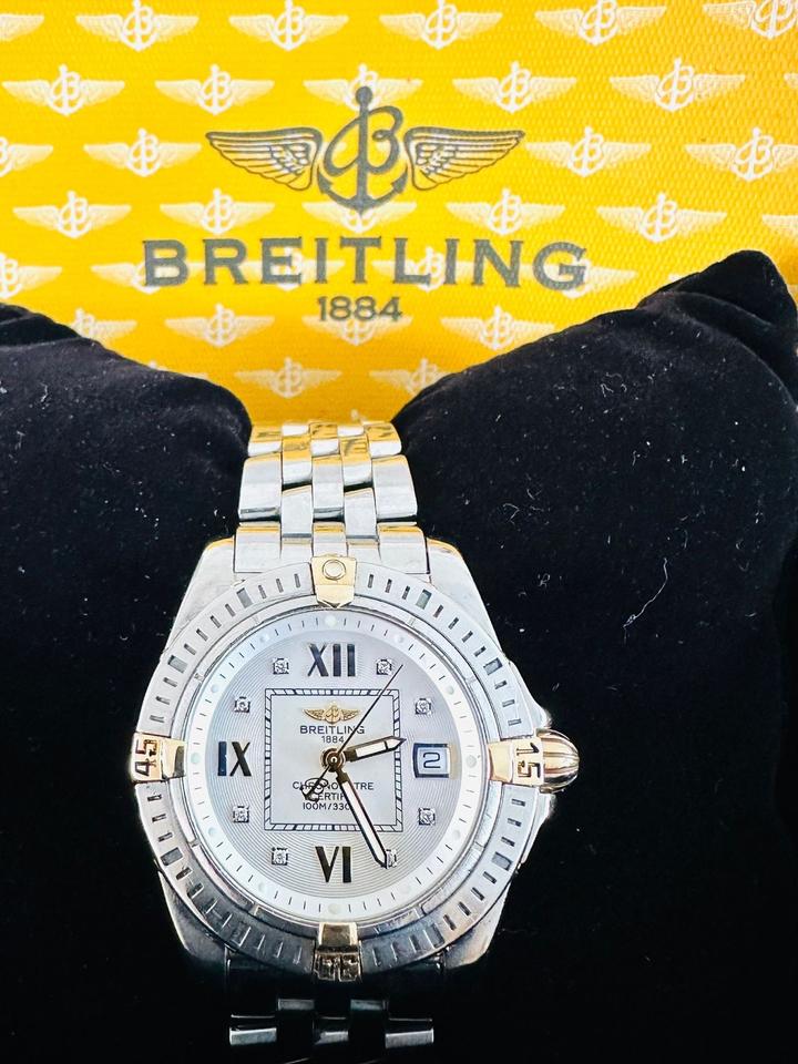 Breitling Uhr Stahl/Gold mit Brilliantzifferblatt – Bild 16