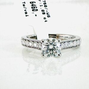 Brilliantring 750/- Weißgold 1,09 ct mit Expertise