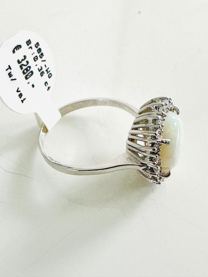 Ring 585/- Weißgold mit Opal und Brillianten 0,36 ct – Bild 8