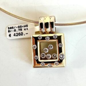 Anhänger 585/- Gelbgold und Weißgold mit Brillia. 0,79 ct Tw/vsi
