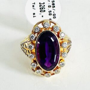 Ring 585/- Gold mit Amethyst und Brillianten