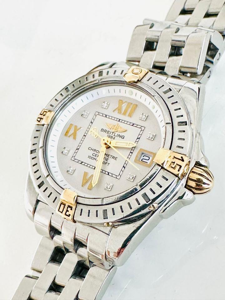 Breitling Uhr Stahl/Gold mit Brilliantzifferblatt – Bild 14