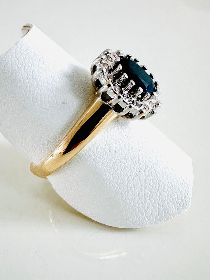 Ring 585/- Gold mit Saphir und Brillianten – Bild 13