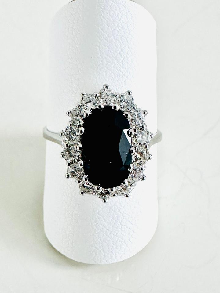 Ring 585/- Weißgold mit Saphir und Brillanten 0,84 ct Tw/vsi – Bild 6