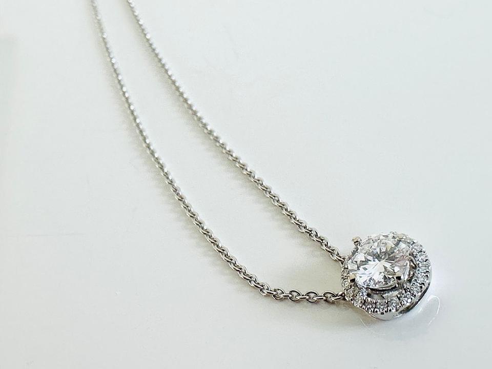 Brilliantanhänger 585/- WG mit Kette Brilli:Mitte 0,48 ct Tw/vsi – Bild 2