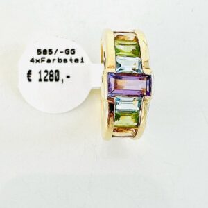 Ring 585/- Gold mit Farbsteinen