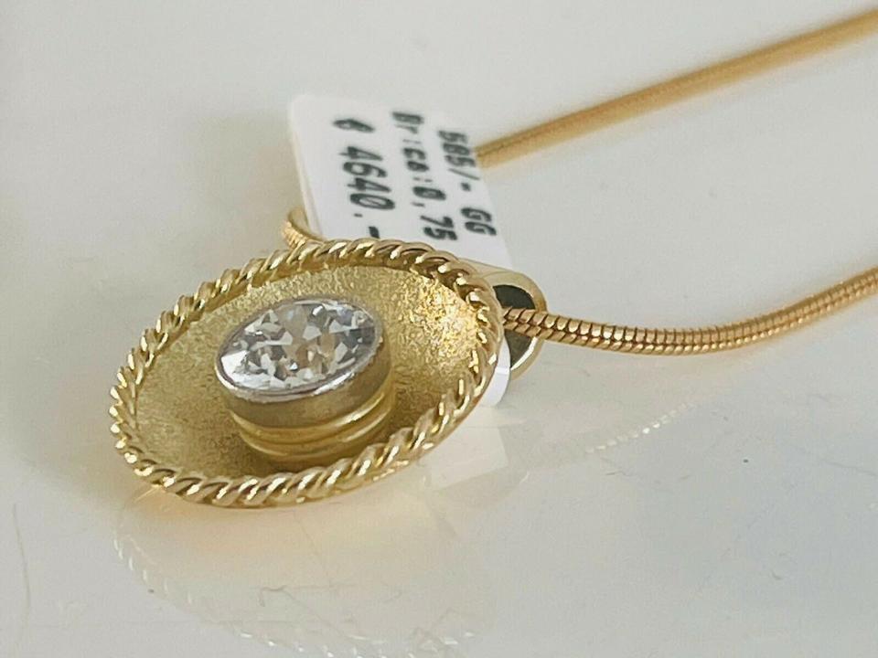Anhänger Antik mit Brillant ca 0,75 ct 585/- Gold – Bild 5