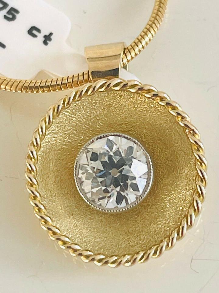 Anhänger Antik mit Brillant ca 0,75 ct 585/- Gold – Bild 3