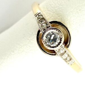 Antiker Ring 585/- Gold mit Brillianten und Diamanten