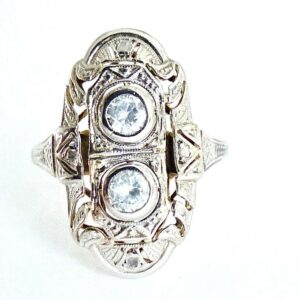 Antiker Brilliantring 585/- Gold mit Brillianten 0,24 ct